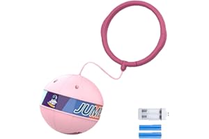 ZUICC Glowing Bouncing Ball,Bouncy Balls Space Bouncy Balls,Kids Tattoos Bouncy Balls Keychains,Flashing Jump Ring Glowing Jumping Ball Skip Ball,Skip Ball Ankle Skip Ball Indoor Outdoor Toy (Pink)
