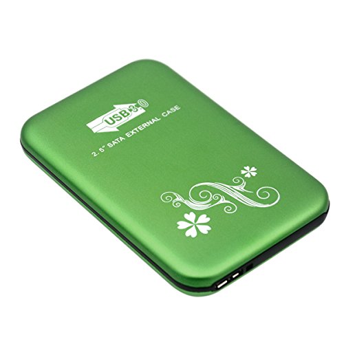 USB 3.0 2.5 Zoll SATA externe Festplatte HD Hart Laufwerk Gehäuse Schale Tasche Grün