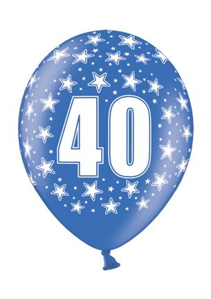 6 Luftballon 30 cm zum 40. Geburtstag – Zufällig gemischt aus 8 Farben – Kleenes Traumhandel® - 5