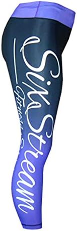 SIX STREAM FITNESS SERIES LEGGINGS TIGHTS RUNNING CROSS-FIT BIKINI GYM YOGA (MEDIUM, BLACK/PURPLE)