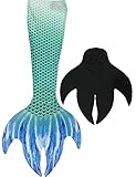 disfraz de sirena (82% Poliéster,+18% elastano),aleta（Caucho + plástico）