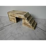 Kleintier Haus mit Leiter Aussichtsturm Farbton wählen 43x15x15cm(L/B/H) (Geflammt)