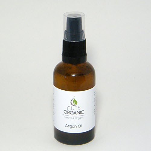 Pure, authentic argan oil for face, hair, skin & nails by Nuts Organic - finest grade cold-pressed oil, UK & EU certified - fair trade – 50ml pump - Moroccan oil, liquid gold, organic argan
