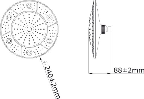 Wellness Kopfbrause Kiatsu | Mit Schmutzfangsieb | 154 Düsen | 24 cm | Antikalk-Funktion | Chrom | Duschkopf | Regendusche - 3