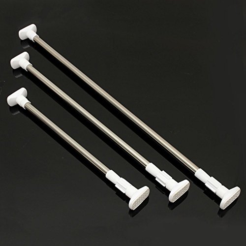 ungfu Mall Edelstahl Duschvorhang, ausziehbar, Rod Fenster Vorhang Schiene, 50-80cm - 2