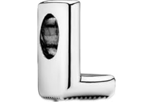 GHMIOU Charme Lettre de l'alphabet Argent Sterling 925 Femmes Pearl Charm Compatible pour Européen Bracelets