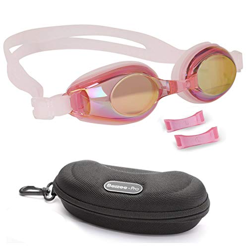 BEZZEE PRO Occhialini da Nuoto per Bambini - Occhiali da Nuoto per Ragazzi, Junior, Ragazze - Impermeabile, Protezione UV Include a Custodia