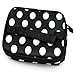 JACKY Wave Dot Case Makeup Double Cosmetic Hand Bag Tool Storage Toiletry (Black white)