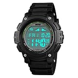 WATCH GYQ@ Mode Dual Time Elektronische Uhr Herren Stoppuhr Countdown Wasserdicht Leuchtende Trend Student Uhr,Green