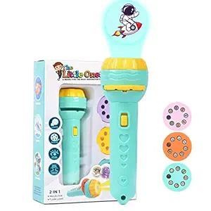TheLittleOnes Light toys for kids - Projector for kids, sleeping story toys for toddlers, Educational Learning Toys, Torch baby projector [Projection Flashlight 3 Reels 24 Pattern-Space,Animal &Foods]