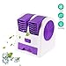 Produktbild USB Air Cooler Mobil Mini Klimaanlage, Tragbarer Mini-USB-Lüfter mit Zwei Anschlüssen und blattloser Kühlung Stummer Duft Schreibtisch Tischventilatoren für das Büro zu Hause,Purple