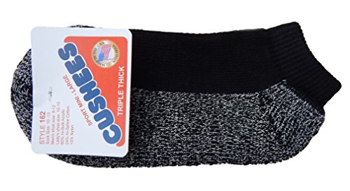 CusheesBLACK Thick MINI socks, [Large (Men's 162)]