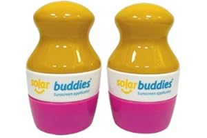 Duo Pack Of Solar Buddies Refillable Roll On Sponge Applicator For Kids, Adults, Families, Travel Size Holds 100ml Travel Friendly for Sunscreen, Suncream and Lotions (BB) (PG) (Duo PP)