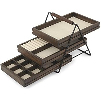 Boîte À Bijoux En Verre Miroir Avec Intérieur En Velours Noir 21 X 13 X