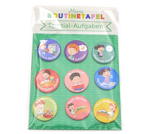 PinkMausi 9 Spezial-Aufgaben Magneten - Tolles Extra & Add-on Belohnungstafel - Magnetisch & auf Deutsch - Für Mädchen & Jungen