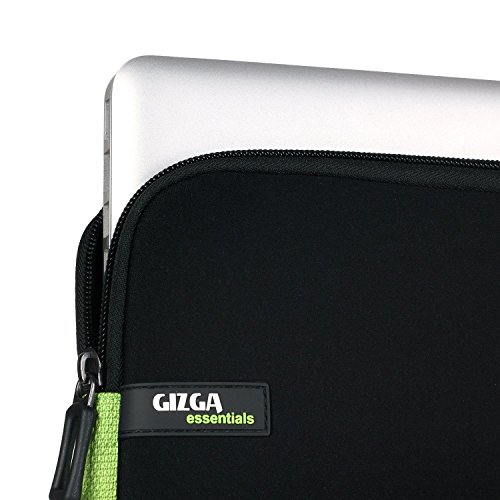 GIZGA 15-15.6 Zoll Laptop Schutzthülle für Macbook Pro Retina 15, ThinkPad S5/E560/E550/E565, Acer Aspire E15, Asus, hp, Lenovo, Dell, Schwarz mit Grün - 3