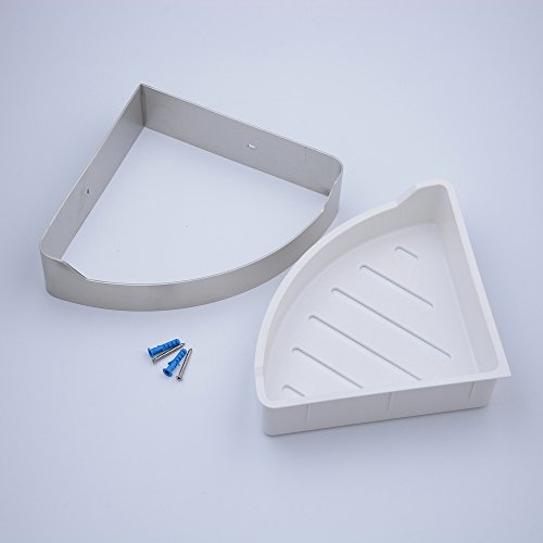Beelee Eckablage Premium Edelstahl rostfrei+ABS, 22 x 6.5 cm, Gebürstetes Nickel - 7