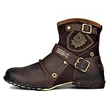 Retro-alten Stil OTTO ZONE Leather Chukka Boots for Men Fashion Zipper-up Boots Casual Shoes by OZ-5008-1 Size (Men 10(M) US 44EU, Brown)