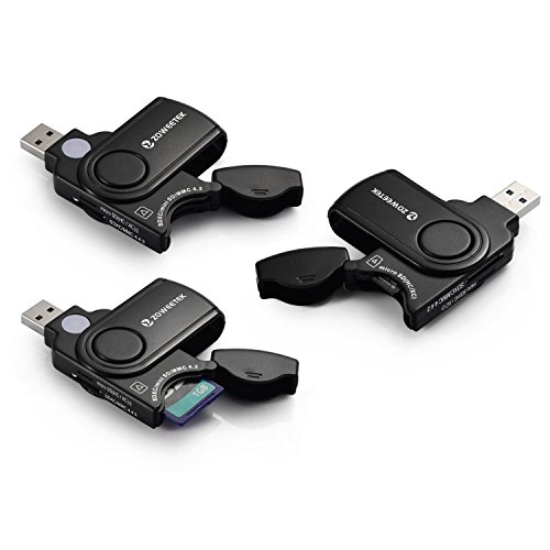 Zoweetek® 11 in 1 USB 3.0 Memory Card Reader / Schreiber mit einem Build-in-Karte-Cover und 2 Steckplätze (SD Karte Micro SD-Karte) für SDXC UHS-I SD, SDHC, SD, SDXC, Micro Micro SDHC, Micro SD, MMC-Speicherkarten - 4