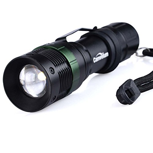 Canwelum Helle Leistungsstarke und Aufladbare Cree LED-Taschenlampe, Wetterfeste Zoom LED Taschenlampe (Ein Komplett-Set mit 18650 Akku Geschützt und Euro Ladegerät – CE Zertifiziert) - 4