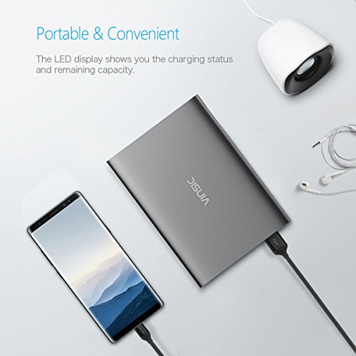 Caricabatterie Portatile Batteria Esterna, VinsicÂ® 20000 mAh Batteria di ricarica Smart USB dual-port USB Tipo C Caricatore portatile per Samsung, iPhone, Huawei e Altri Smartphone Android
