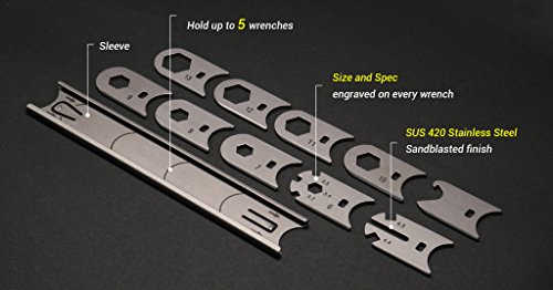 Mininch WRENCHit Full Set steckbarer Ringschlüssel / Schraubenschlüssel Satz 15 teilig, Größen 3,2 bis 13mm, auch für Fahrradspeichen, Flügelmutter, Shimano® Speichen - 6