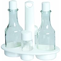 Excelsa "arco iris" de Vinagrera y aceitera blanco juego de aceitera y vinagrera