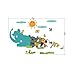 YESURPRISE New PVC Creative Animal Play Jungle Adventure living room children's room backdrop Wall Stickers children holiday party baby kid's room bedroom wallpaper art Mural decal Paper House Sofa Room Decorative Home DIY Decoration