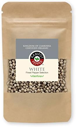 White Kampot Pepper, Premium Quality - 50g - sustainably Produced and Fairly Traded - by fairfino