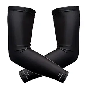 Kyron Fashions Unisex Cotton Full Hand Arm Seeves Driving Gloves (Black, Free Size)