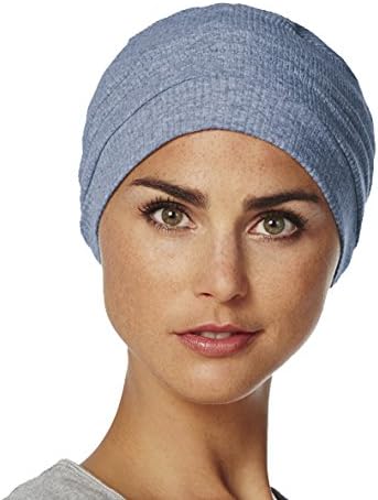 Chemo cap - natural cotton headwear Vitale colour light blue