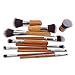 Tinabless 11pcs Make Up Brushes Set Cosmetic Professional Bamboo Brush Kits with Travel Bag + Makeup Sponge Puff