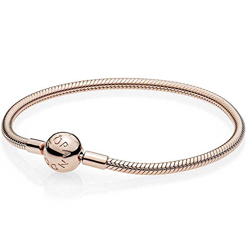 Pandora Schlangen-Gliederarmband in Roségold 14 Karat rosévergoldete Metalllegierung aus der Pandora Moments Collection, 20cm