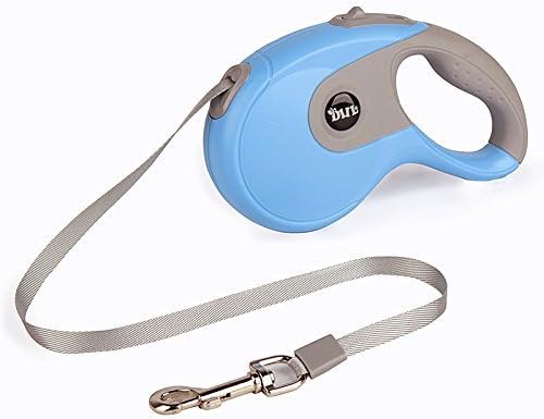 DogJog Retractable Dog Leash, Hand Grip, One Button Break &amp; Lock, Strong Portable Secure Pet Lead Cord for Small and Medium-sized Dogs 16FT Long, Dog Waste Bags Included (Large, Blue)