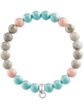 Thomas Sabo Damen-Armband 925 Silber Bambus Jasper braun Ovalschliff 17.5 cm - X0216-944-7-L17,5