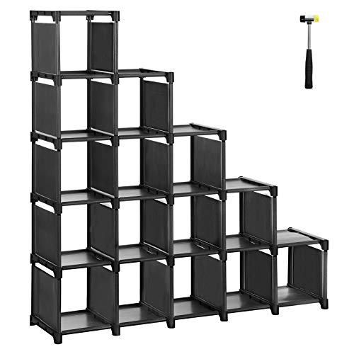 SONGMICS 16Cube Shoe Rack, DIY Modular Storage Shelves, Bookshelf Toy
