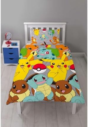 Kids Childrens Boys Pokemon Single Duvet Set