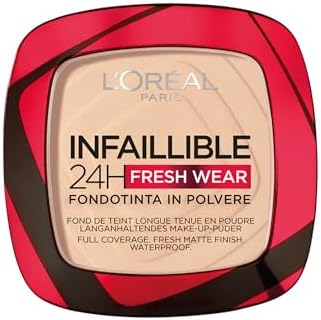 L'Oréal Paris Fondotinta in Polvere Fresh Wear 24H, Formula A Lunga Tenuta, Alta Coprenza Matte e Pelle Opacizzata, Leggero sulla Pelle, Infaillible, Tonalità: 20 Ivory, 9g