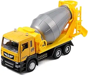 EYESIGN Big Size Musical Cement Concrete Mixer Toy Truck for Kids with Movable Mixer Drum and Colorful Light Effects & Sound (Cement Mixer)