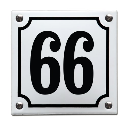Numero civico smalto Bianco, numero 66