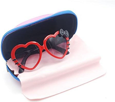 XINMADE Heart Various Kids UV400 Sunglasses for Boys and Girls Age 3-10 (Red Black)