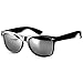 Produktbild Caspar SG030 klassische Retro Design Sonnenbrille, Farbe:schwarz/silber verspiegelt