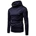 Produktbild JUSTSELL Langarmshirts Pullover Herren Herbst Winter,Einfarbig Sweatshirt Hoher Kragen Sweater Sport Oberteile Tops Casual Pullover (Mit Taschen)