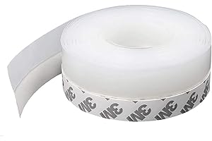 BaiJ Taśma uszczelniająca do drzwi, samoprzylepna, uszczelka okienna, przezroczysta, silikonowa uszczelka do drzwi i okien, ochrona przed warunkami atmosferycznymi, akustyczna, wiatroszczelna, 25 mm x 5 m