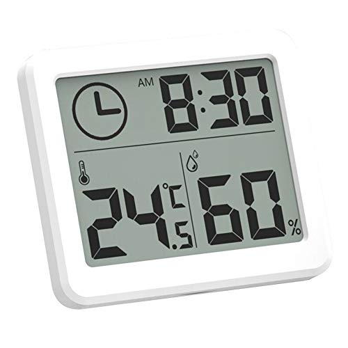 INRIGOROUS Room Thermometer Hygrometer, Accurate Digital Humidity Meter, Hygrometer Thermometer and Humidity Monitor with 3.2" LCD Display and Clock (1)
