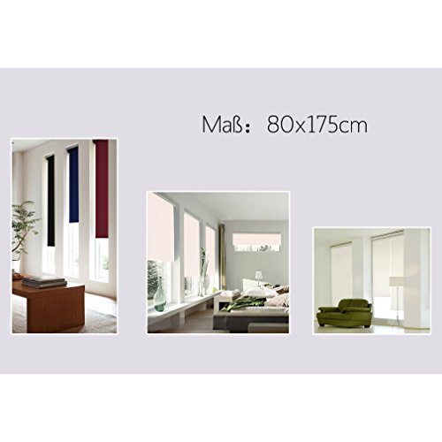 SHINY HOME® Verdunklungsrollo Lichtblick Klemmrollo 80x175cm Fensterrollo Sonnenschutzrollo Klemmfix ohne Bohren inkl Klemmträger Weiß - 6