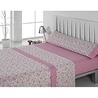 JUEGO DE SÁBANAS MORA 132 - ROSA-04, 105 cm.