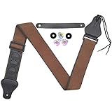 Alta ajustable: la correa tiene una hebilla ajustable que se ajusta para 80 ~ 140 cm. Dale a tus hombros un montón de longitud ajustable para mantener la guitarra en la altura adecuada.