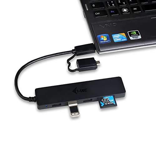 i-tec U3CR3HUB USB 3.0 Slim HUB 3-Port mit Speicherkartenlesegerät und OTG Adapter schwarz - 6