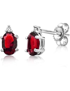 Miore Damen-Ohrring 9 Karat (375) Weißgold Rubin